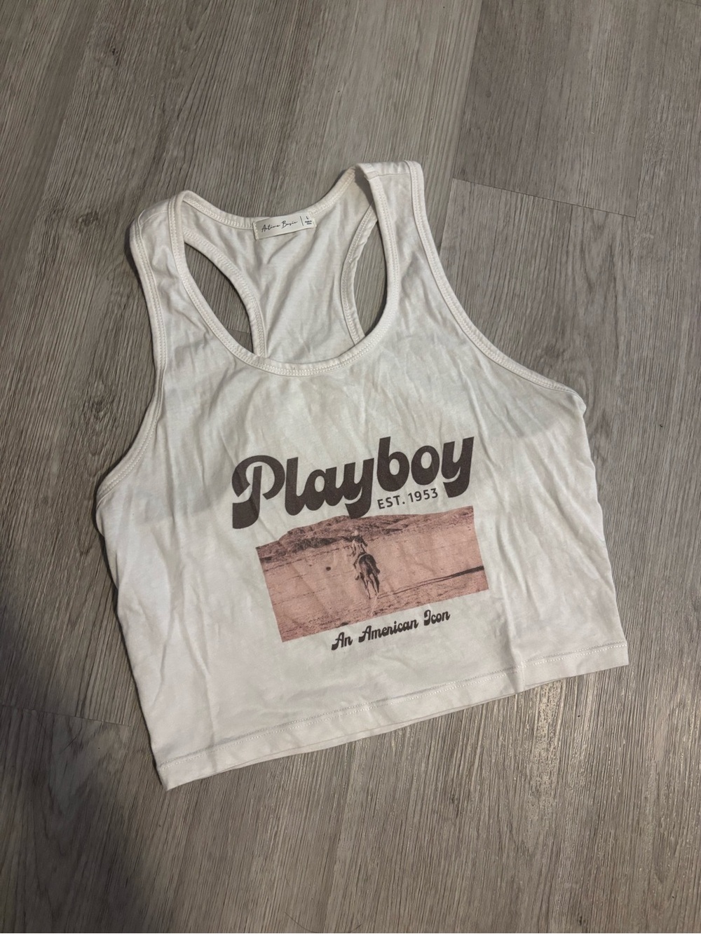Western Active Basic PB crop top PB Graphic Crop Top in White Size Large